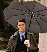 Luxury Wooden Handle Folding Umbrella - Windproof, Portable, Stylish