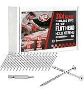 #10x3 Inch 304 Stainless Steel Deck Screws 150 PCS - Corrosion-Resistant Outdoor Wood Fasteners f...
