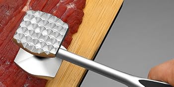A professional Zinc Alloy meat tenderizer or meat mallet, meat pounder, and kitchen hammer