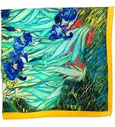 Salutto Square Scarf for Women 21" Square Scarves 100% Silk Square Scarves Van Gogh Monet etc Pai...