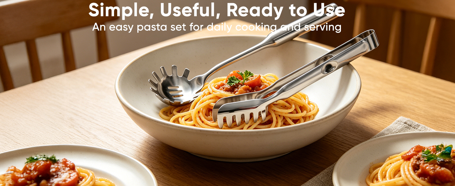 Pasta tongs&spoon A+B5
