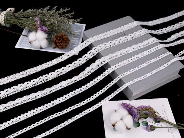 white crochet lace ribbon trim