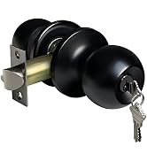 BESTTEN Keyed Entry Door Knob, Entrance Door Lock, Standard Ball, Removable Latch Plate, All Meta...