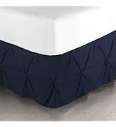 Nestl Pinch Pleat Bed Skirt, Pleated Wrap Around Bed Skirt, Easy Fit 14” Inch Pintuck Bed Skirt, ...