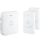 AVANTEK Wireless Doorbell, 1000 ft Range, 2 Buttons + 1 Receiver, White | 115 dB Volume, LED Flas...