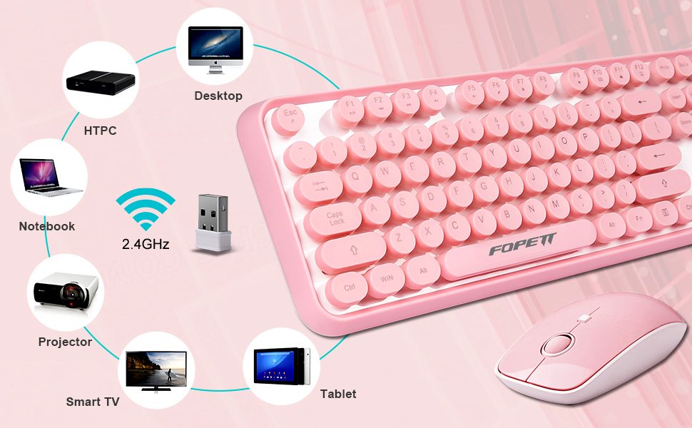 Typewriter keyboard and mouse