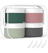 ME.FAN Travel Containers for Toiletries, TSA Approved 1.5 oz Silicone Cream Jars, Leak-proof Trav...
