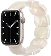 Newlibery Resin Stretchy Watch Bands Women Compatible with Apple Watch 38mm 40mm 41mm 42mm (S11/1...