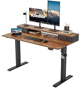 Klicelor 48 Inch Electric Standing Desk with Drawers, Adjustable Height Small Sit Stand Desk for ...
