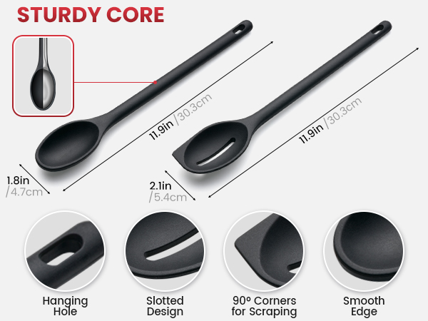 Silicone cooking spoon set
