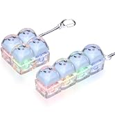 2 PCS Keyboard Fidget Toy with LED Lights,Keychain Relief Clicker(Blue) | For Adults Fidget Keybo...