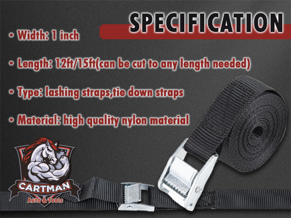 6pk Lashing Straps Black