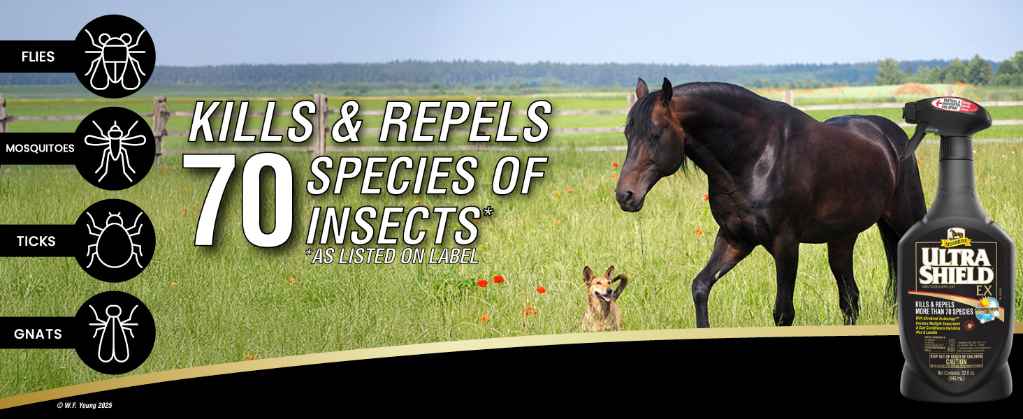 UltraShield EX Kills & Repels 70 Species of Insects as listed on the label
