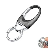 hejojoyzao Keychain Quick Release Double Carabiner Clip with D Ring and Heavy Duty Key Rings for ...