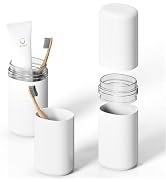 Baluca Travel Toothbrush Holder Case, Portable Tooth Brush and Toothpaste Container Carrier with ...
