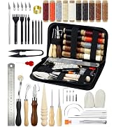 PLANTIONAL Leather Working Tools for Beginners: Professional Leather Craft Kit with Waxed Thread ...