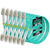 VANDESAIL LC to LC Fiber Patch Cable 6 Pack, OM3 Multimode Fiber (UL List), 2m (6.56ft) Duplex Fi...