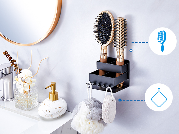 wall mount toothbrush holder black