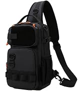NEW VIEW Fishing Sling Bag with Rod & Gear Holder - Small Tackle Backpack Lightweight Waterproof,...