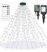 Christmas Tree Lights, 448 LED Waterfall Tree Topper Lights with 8 Lighting Modes, 8.2ft×16 Lines...