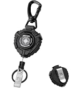 Retractable Keychain with Belt Clip, Heavy Duty Carabiner Badge Holder, Tactical ID Badge Reel wi...