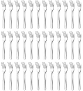 BEWOS 36-Piece Dinner Fork Set, 8.2-Inch Stainless Steel Silverware, Mirror Polished, Dishwasher ...