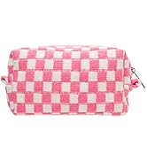 PAZIMIIK Checkered Makeup Bag for Purse Portable Zipper Make Up Pouch Small Cosmetic Case for Tra...