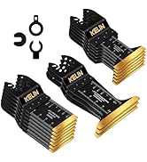 KELIN 16pcs Titanium Oscillating Tool Blades, Universal Multitool Blades for Metal Wood Cutting, ...