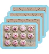Silicone Baking Mats, Half Size Baking Mats For Cookies, Pack Of 4, Oven Safe, (11.5 X 16.5), Non...