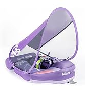 Mambobaby Float with Canopy UPF 50+ Sun Protection Pearl Foam Non-Inflatable Solid Baby Pool Floa...