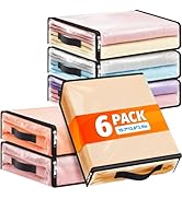SpaceWhisper 6 Pack Clear Storage Bags, Plastic Blanket Storage Bags with Zipper and Handle, Movi...