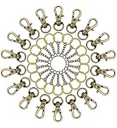 150Pcs Swivel Snap Hook Set,Swivel Clasps Lanyard Snap Keychain Hooks Lobster Clasp Split Key Rin...