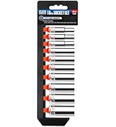 PGROUP 10PCS 3/8” Drive Deep Socket Set, SAE (5/16