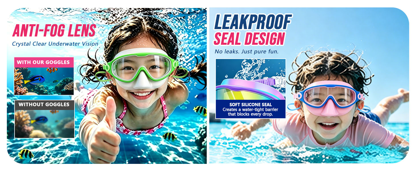 Kids Swim Goggles with Nose Cover swimming goggles for kids anti fog goggles leakproof swim goggle