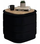 B FSOBEIIALEO Velvet Storage Ottoman with Tray, Square Folding Ottoman with Storage Coffee Table ...