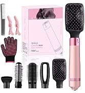 5-in-1 Hair Dryer Brush, Negative Ion Hot Air Blow Dryer Brush Set, Includes Curler, Straightener...