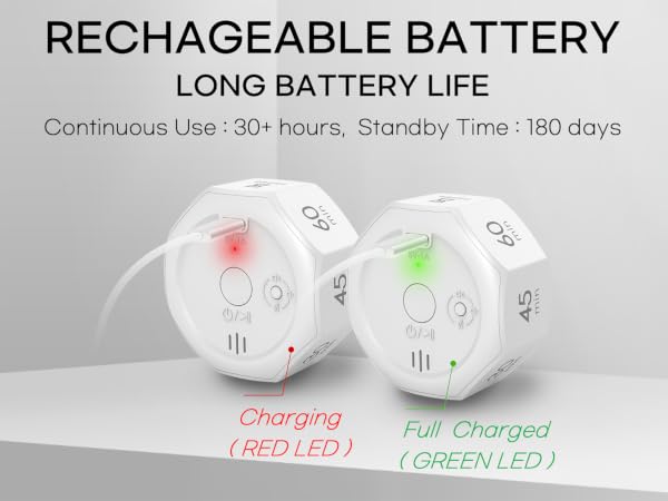 Creaviva digital visual timer with rechargeable battery long battery life