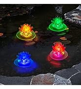 pearlstar Solar Pond Lights Waterproof LED RGB Solar Floating Lights Swimming Pool Pond Floating ...