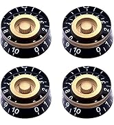 Taiss 4Pcs Amber Top Hat Knobs Electric Guitar Bass Speed Volume Tone Control Knobs Fits 6mm/0.24...