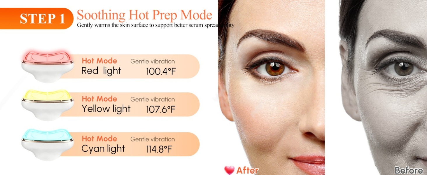 Microcurrent facial device hot prep red light serum absorption electric gua sha face massager