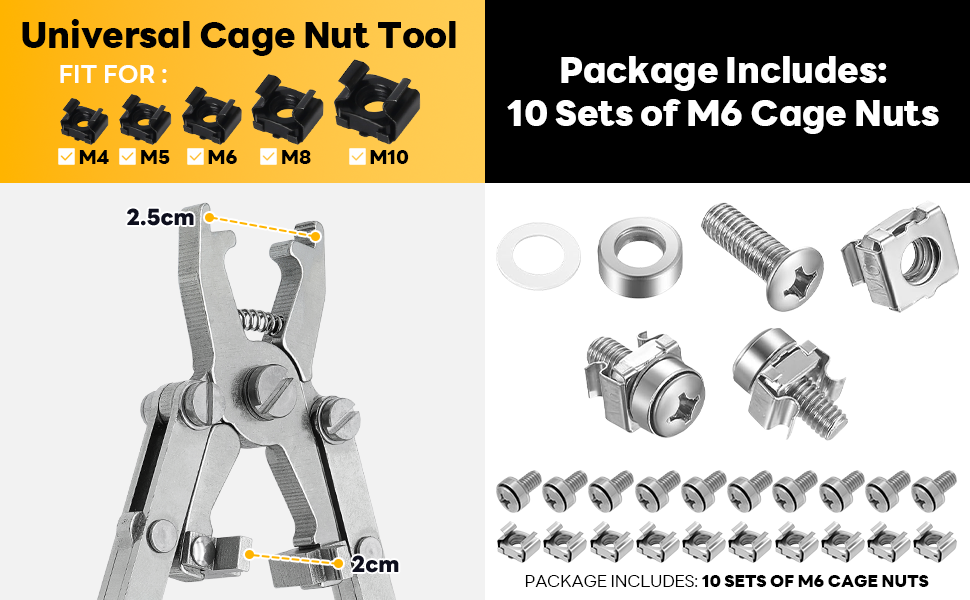 Rotable Cage Nut Tool