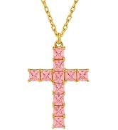 Elurent 18K Gold Plated Cross Necklace for Women, Cubic Zirconia Dainty Pendant Chain, Elegant Fa...