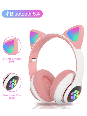 Kids Headphones Cat Ear Wireless Headphones