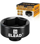 ELEAD 3/8'' Drive Oil Filter Socket Wrench, 36 mm Metric Oil Filter Wrenches, 6-Point Oil-Filter ...