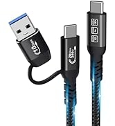 USB C Cable,USbC 3.2 Gen 2X2 20Gbps,Multi Functional 2in1 USB A to Type C 8K@60Hz UHD Video 5A/24...