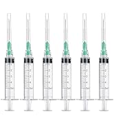 10 Pack 5ml/cc Disposable Luer Lock Lab Syringes with 21Ga 1.5 Inch Needle , Individually Sealed ...