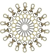 150Pcs Swivel Snap Hook Set,Swivel Clasps Lanyard Snap Keychain Hooks Lobster Clasp Split Key Rin...