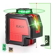 Elikliv 2 Plumb Dots 5 Lines Laser Level - 200Ft Green Laser Level Lines Tool, 360° horizontal Gr...