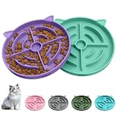 YINEYA 2 Pcs Silicone Slow Feeder Cat Bowl, Cat Slow Feeder for Food Training, Interactive Puzzle...