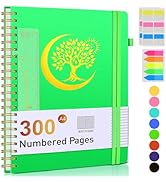Spiral Journal Notebook - 300 Numbered Pages,A4 Size, College Ruled, Hardcover, Large Writing Jou...